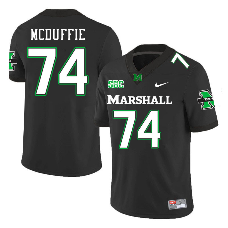 Marshall Thundering Herd #74 Tyler McDuffie College Football Jerseys Stitched-Black